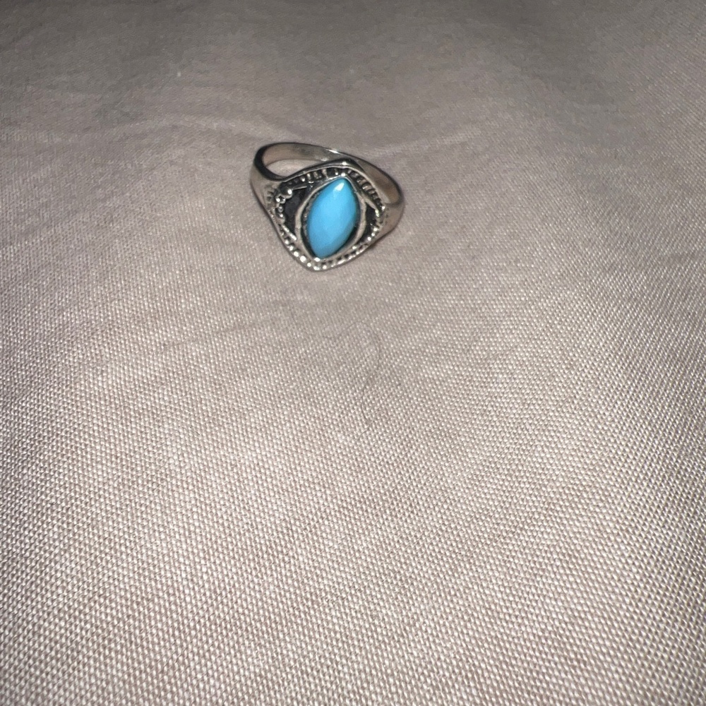 Blue and silver vintage ring